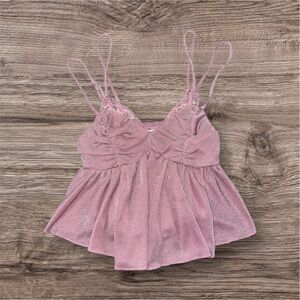 Princess Polly Glittery Mauve Top